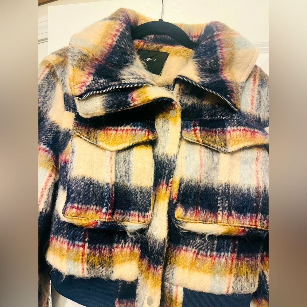 7 for All ManKind Plaid Coat